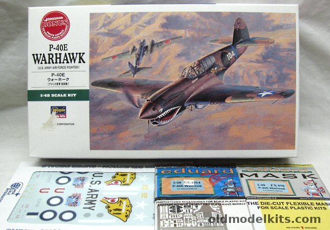 Hasegawa 1/48 P-40E Warhawk with Eduard Color PE and Mask and SuperScale Decals - Maj. E.F. Rector 76th FS 23rd FG China July 1942 / 'Bob's Robin'  Lt. R.H. Vaught 9th FS 49th FG Austraila Summer 1942 - (aftermarket) USAAF 18th FS 343 FG and Australian RAAF, JT86 plastic model kit